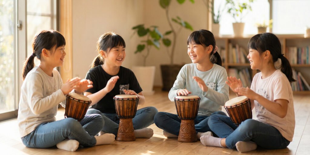 Study finds that playing drums with friends increases oxytocin levels in children