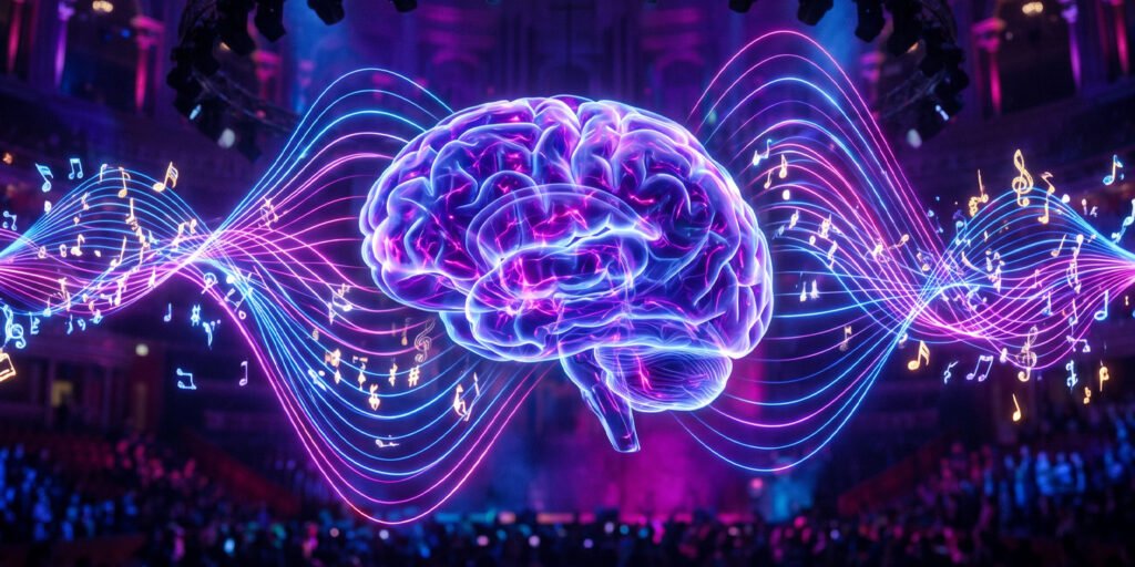 Live music synchronizes brainwaves more strongly with rhythm than recorded music.