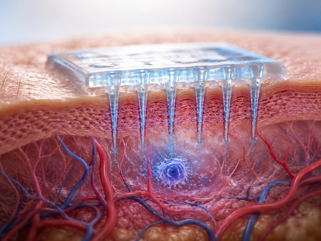 Cosmetic microneedles deliver active ingredients to areas that are difficult to reach with creams. Cosmetic microneedles deliver active ingredients to areas that are difficult to reach with creams.